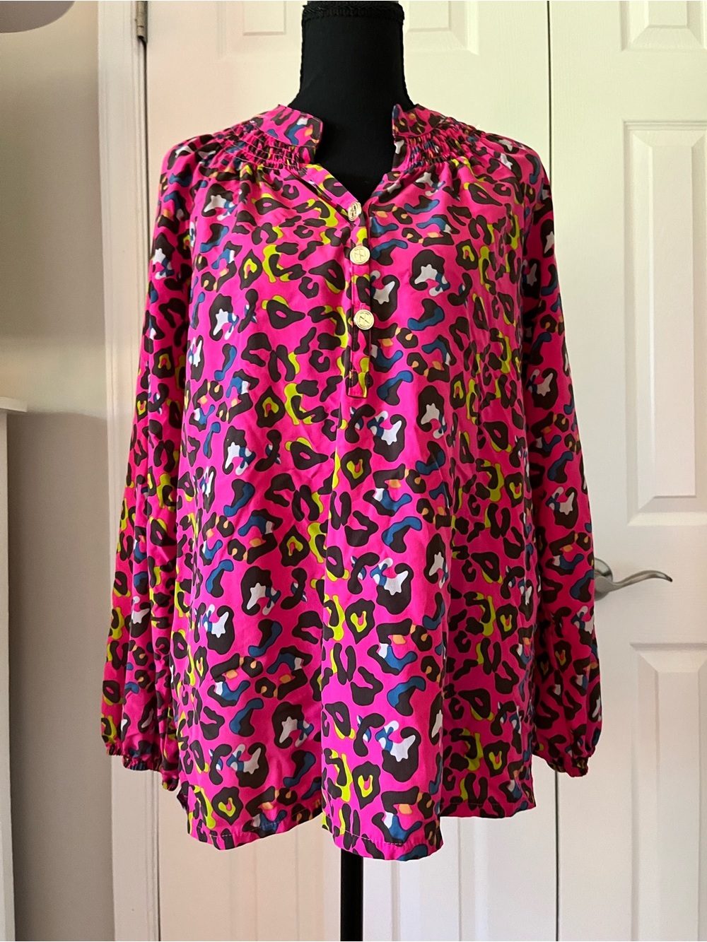Tracy Negoshian Multicolor Leopard Print Top Size XS